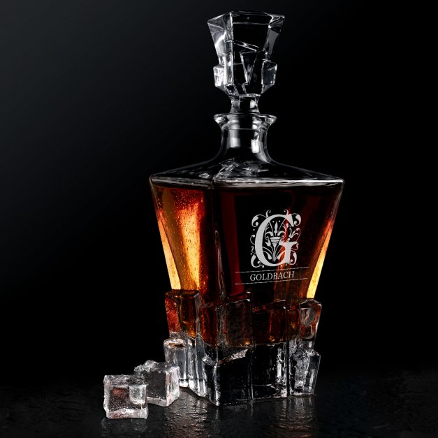Ice Blink Whisky Glas Karaffe mit Gravur für einen Whiskeyconnoisseur