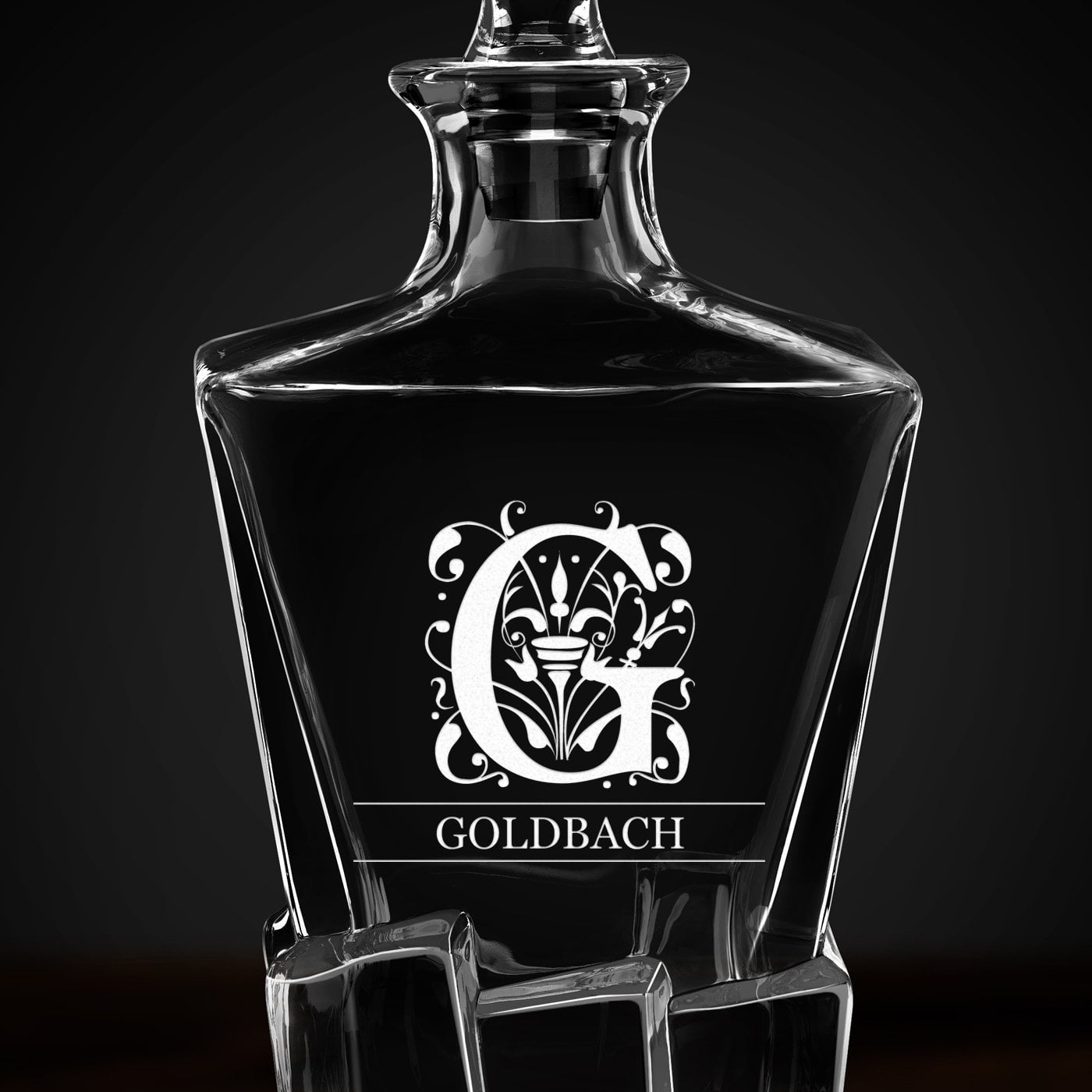Ice Blink Whisky Glas Karaffe mit Gravur für einen Whiskeyconnoisseur