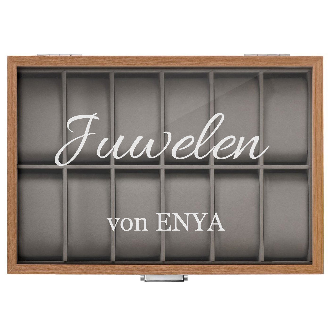 Uhrenbox aus Holz mit Gravur und Initialen für sie zum Jubiläum