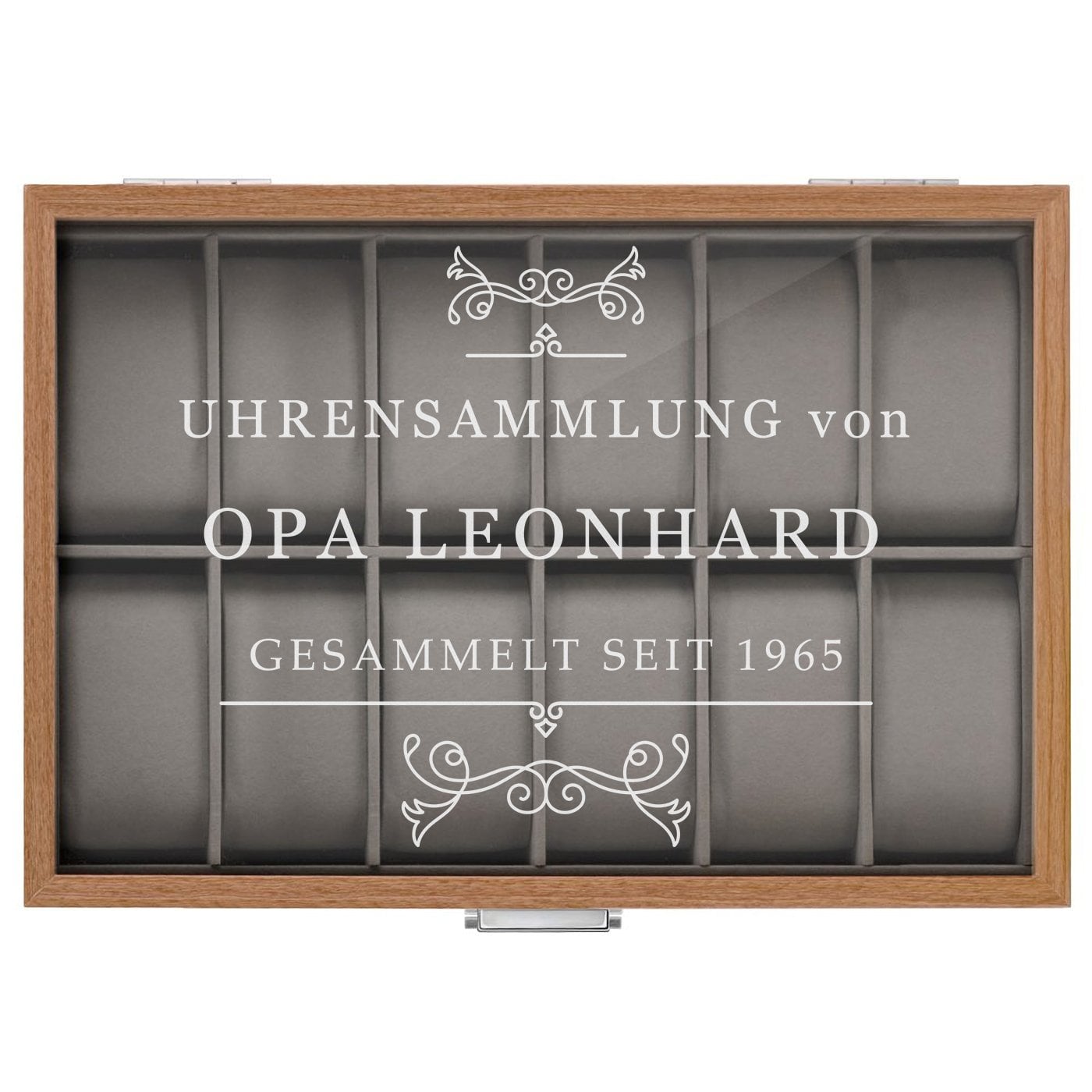 Uhrenbox aus Holz mit Gravur für Ihren Großvater zum Geburtstag