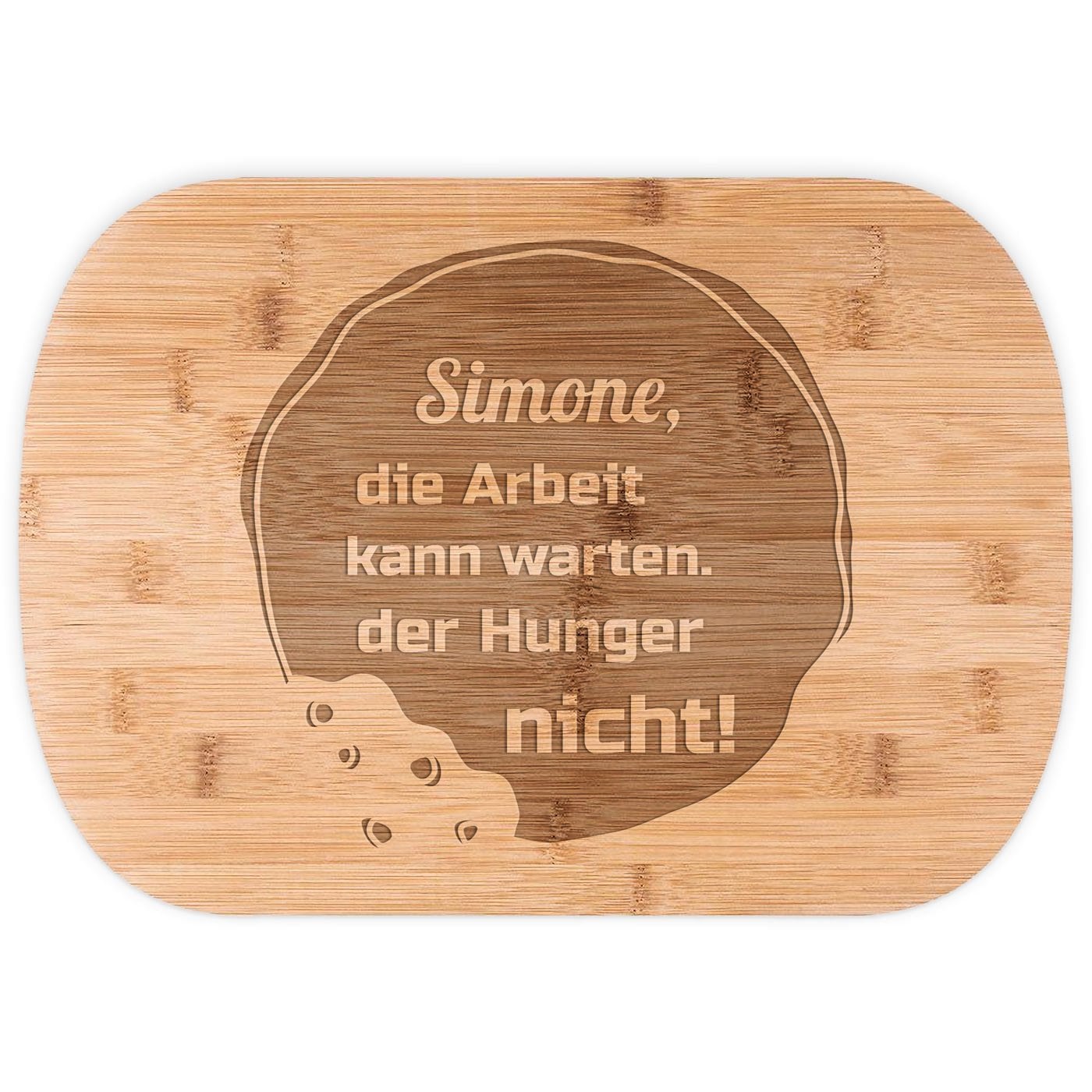 Bambus Schneidebrett mit Gravur für eine Frau