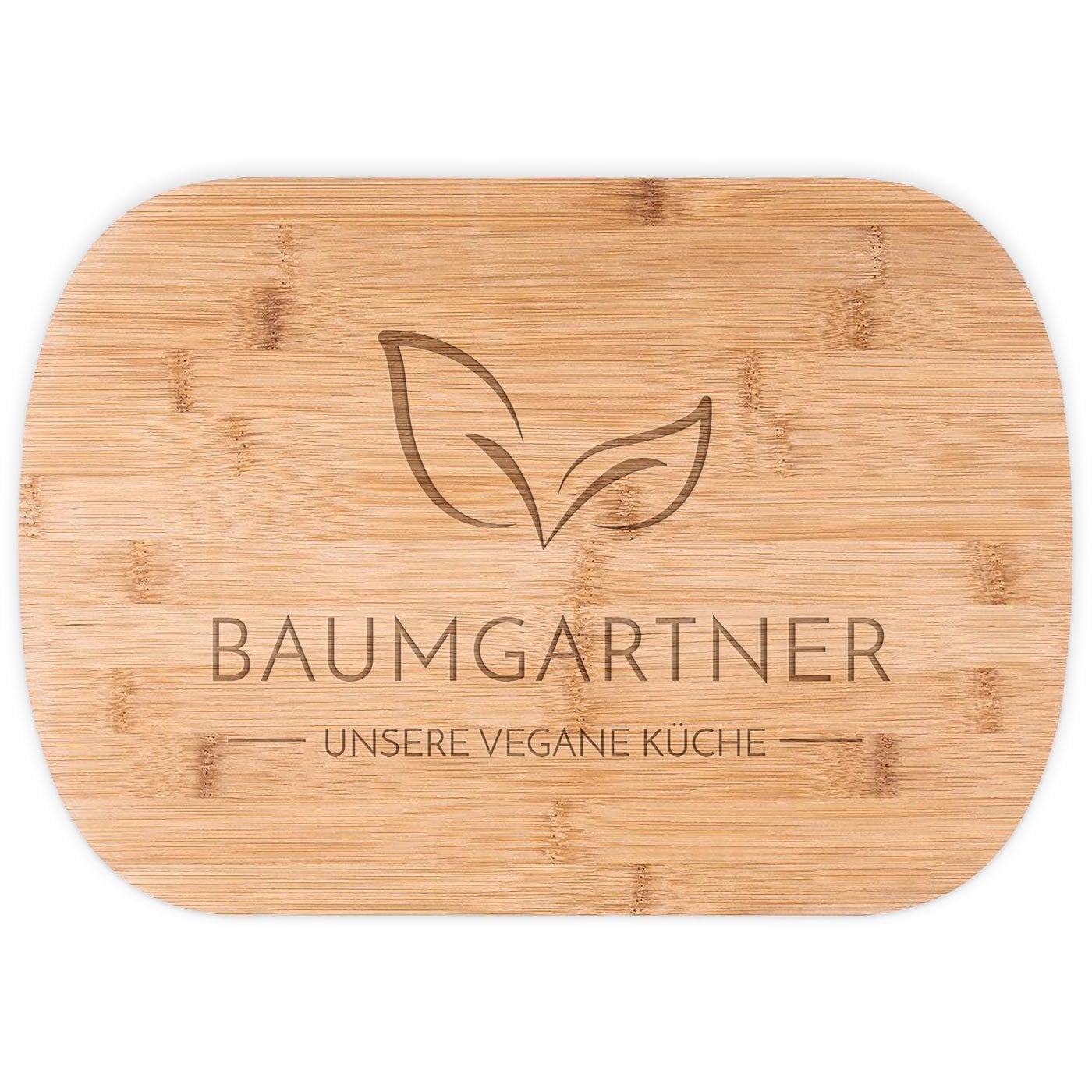Bambus Schneidebrett mit Gravur für Veganer zur Hochzeit, Einzugsfeier, zum Hochzeistjubiläum