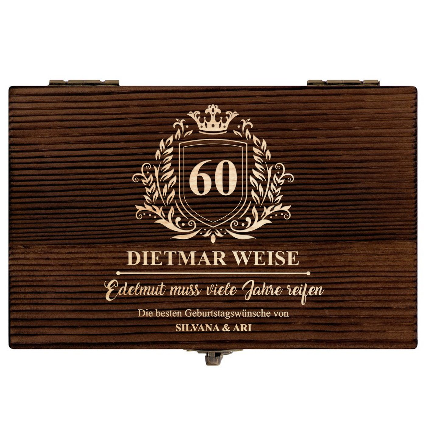 Whisky Steine Set in Holzbox mit Gravur für ihn zum 60. Geburtstag