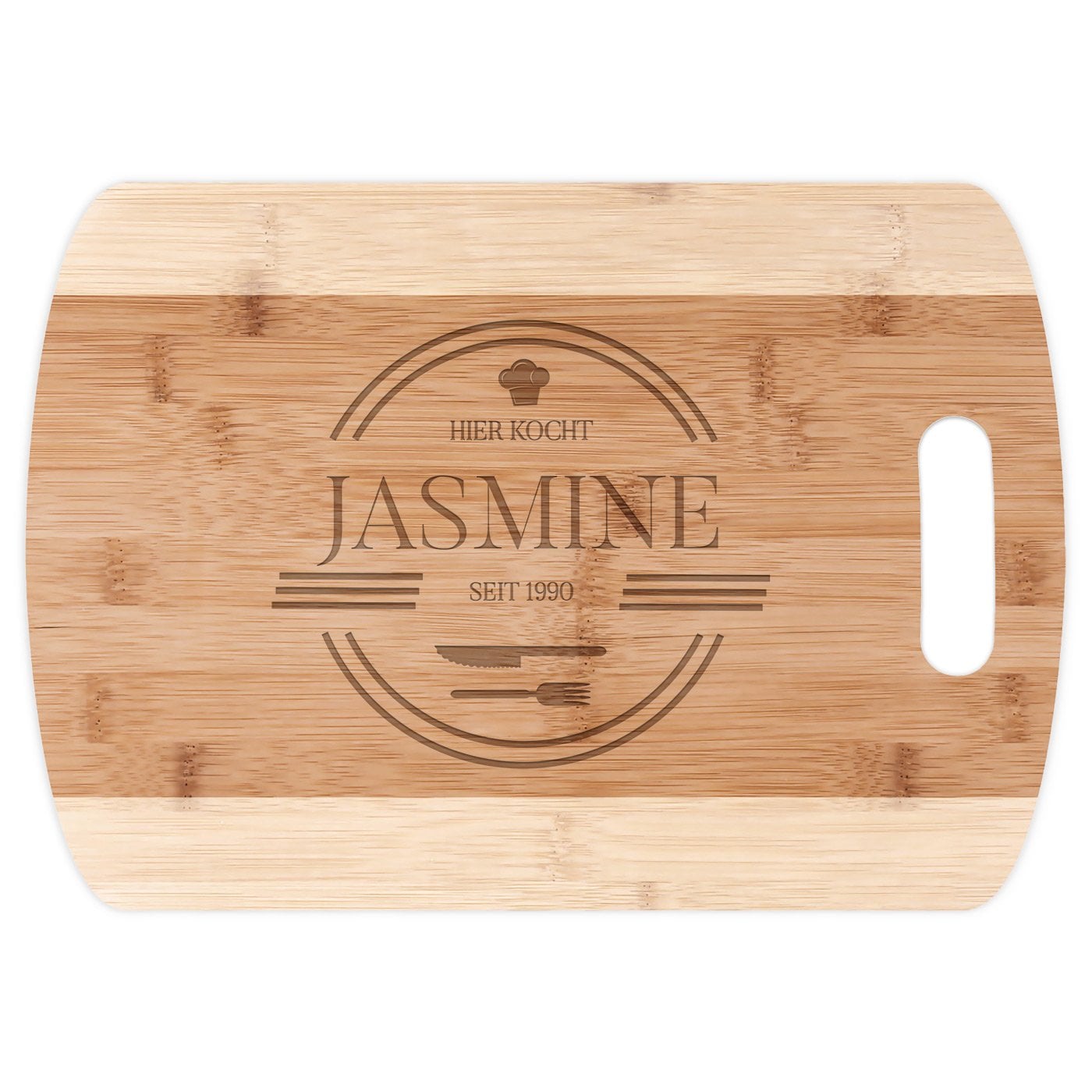 Küchenbrett aus Bambus mit Gravur für sie 