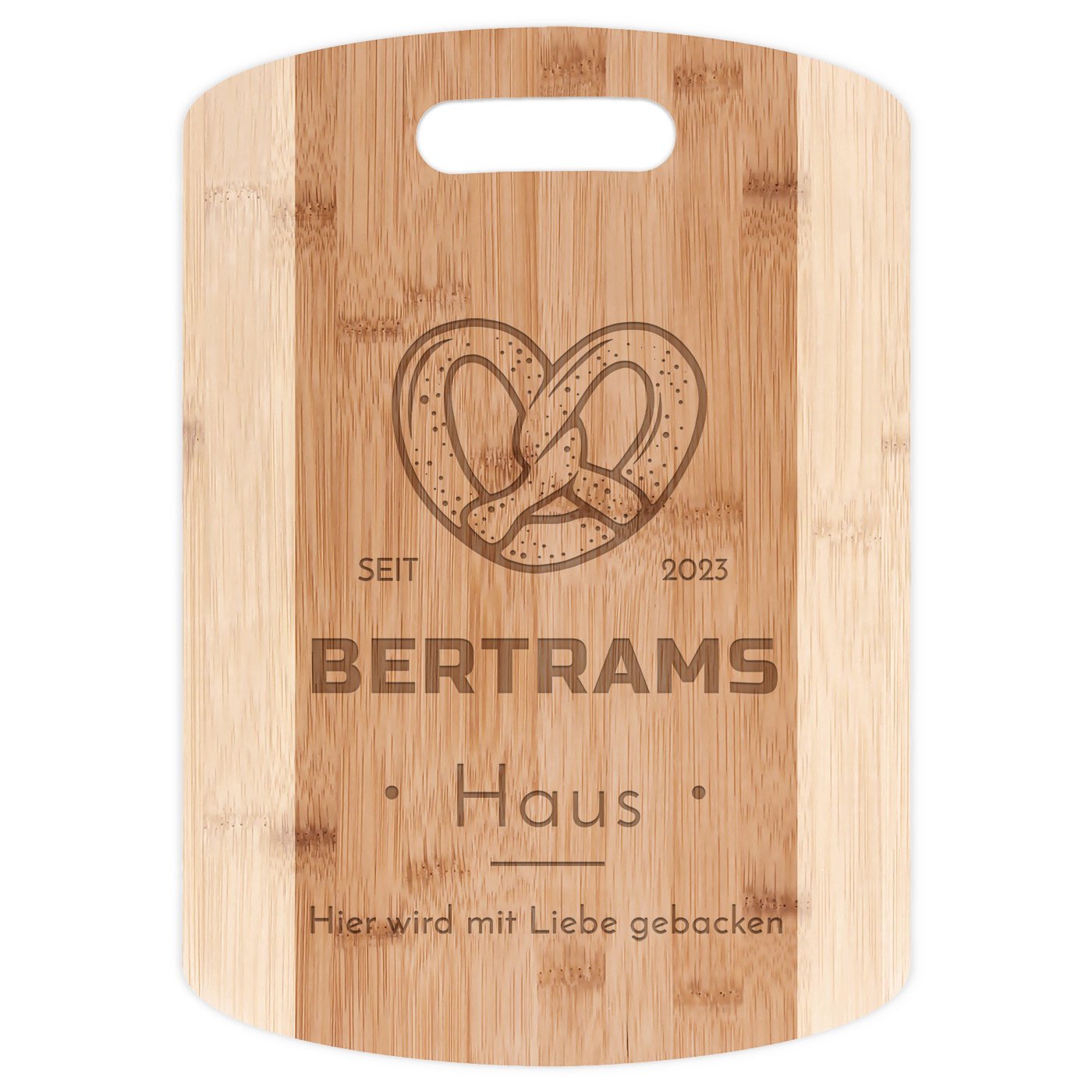 Küchenbrett aus Bambus mit Gravur für ein Paar zur Hochzeit zum Hochzeitstag zur Hauseinweihung
