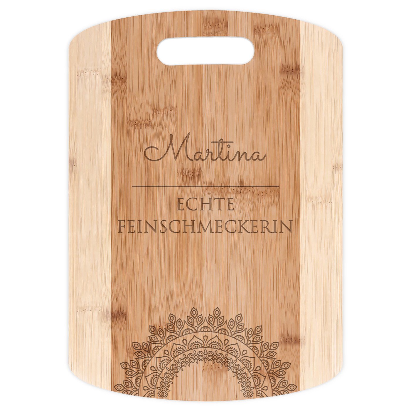 Küchenbrett aus Bambus mit Gravur für sie Mandala
