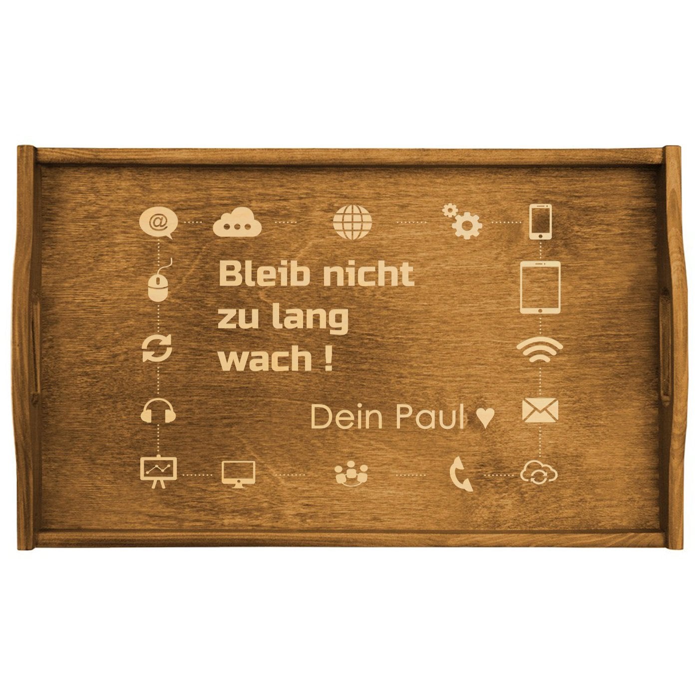 Klappbares Frühstückstablett aus Kiefernholz mit Gravur Hellbraun für Ihren Freund Ehemann Informatiker Gamer