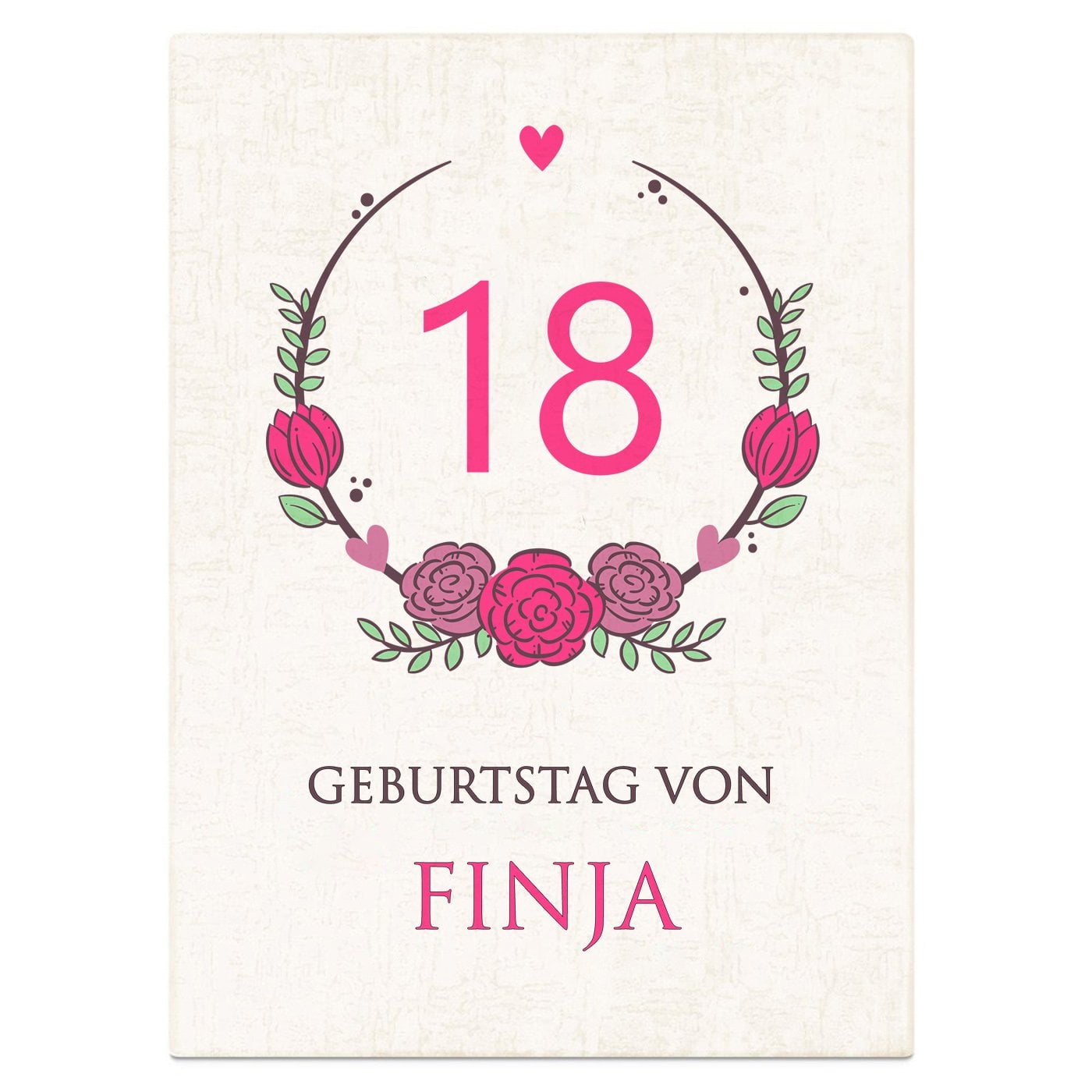 Glas-Statuette Pärchen Rose Mond mit 3D-Gravur zum 18. Geburtstag