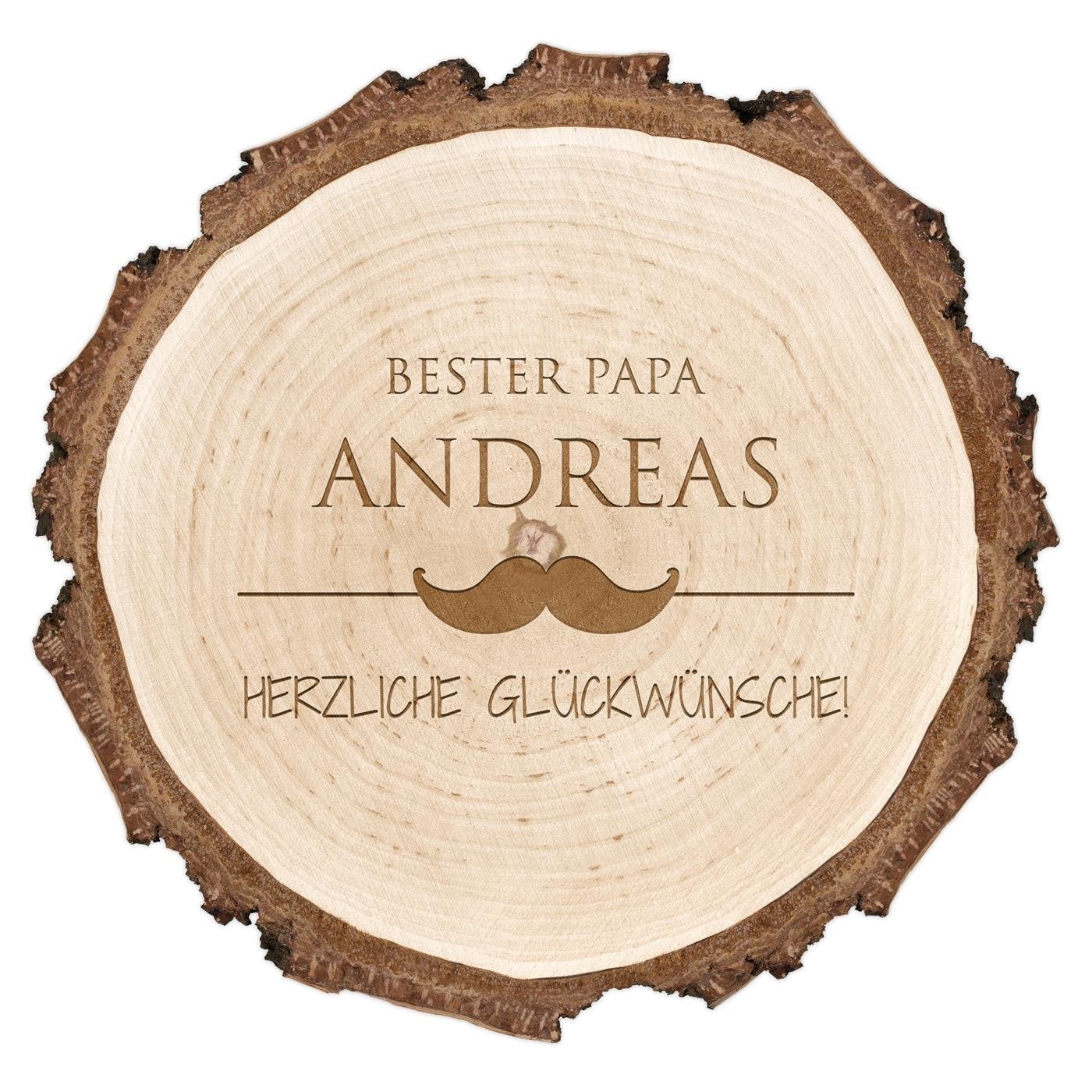 Holzscheibe mit Gravur für Ihren Papa