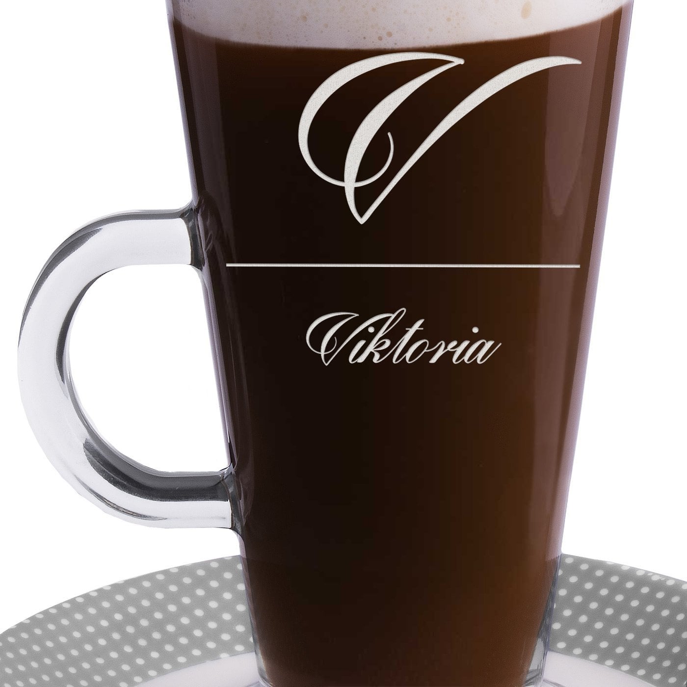 Kaffee Glas mit Gravur für sie zum Geburtstag