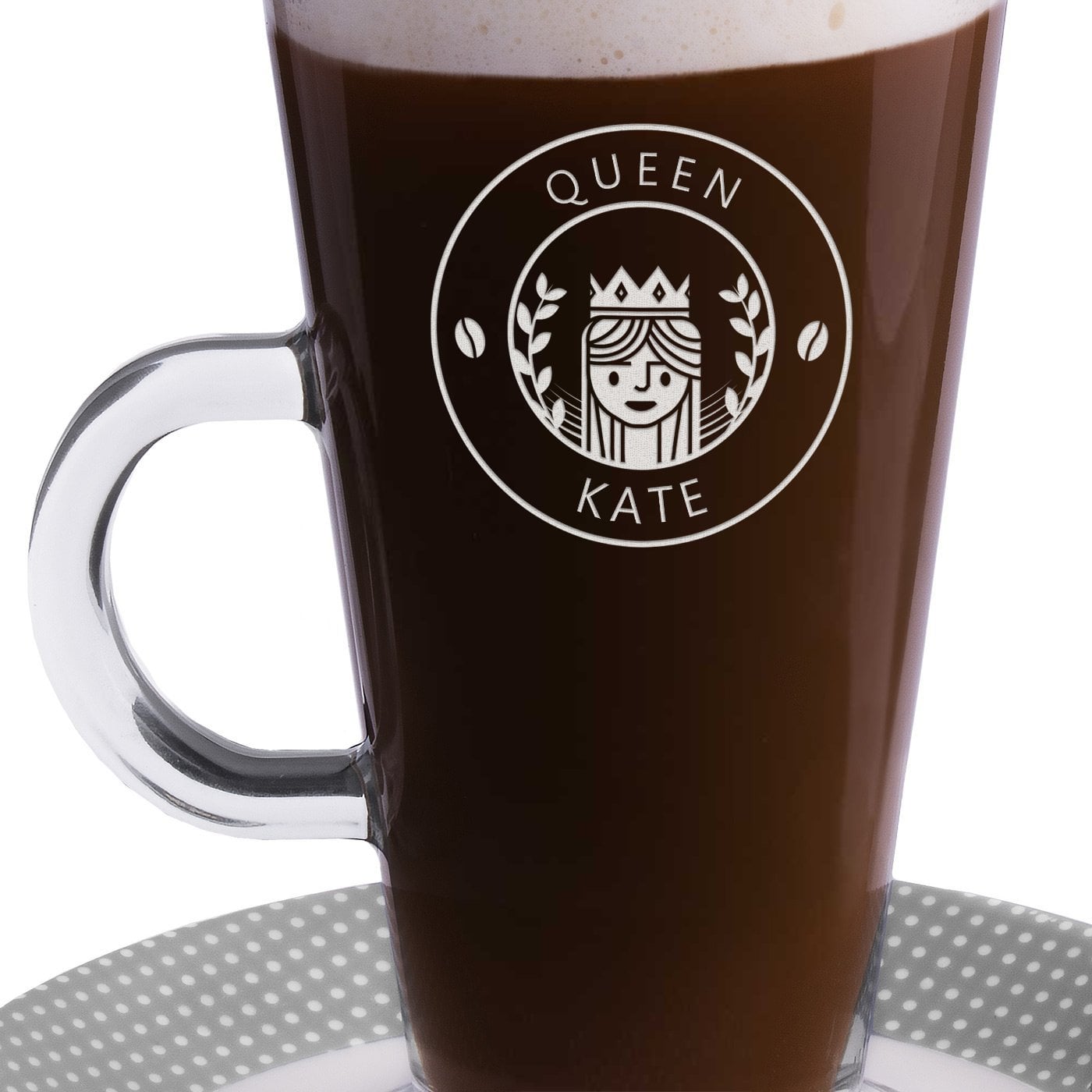 Kaffee Glas mit Gravur für sie zum Frauentag, Junggesellenabschied