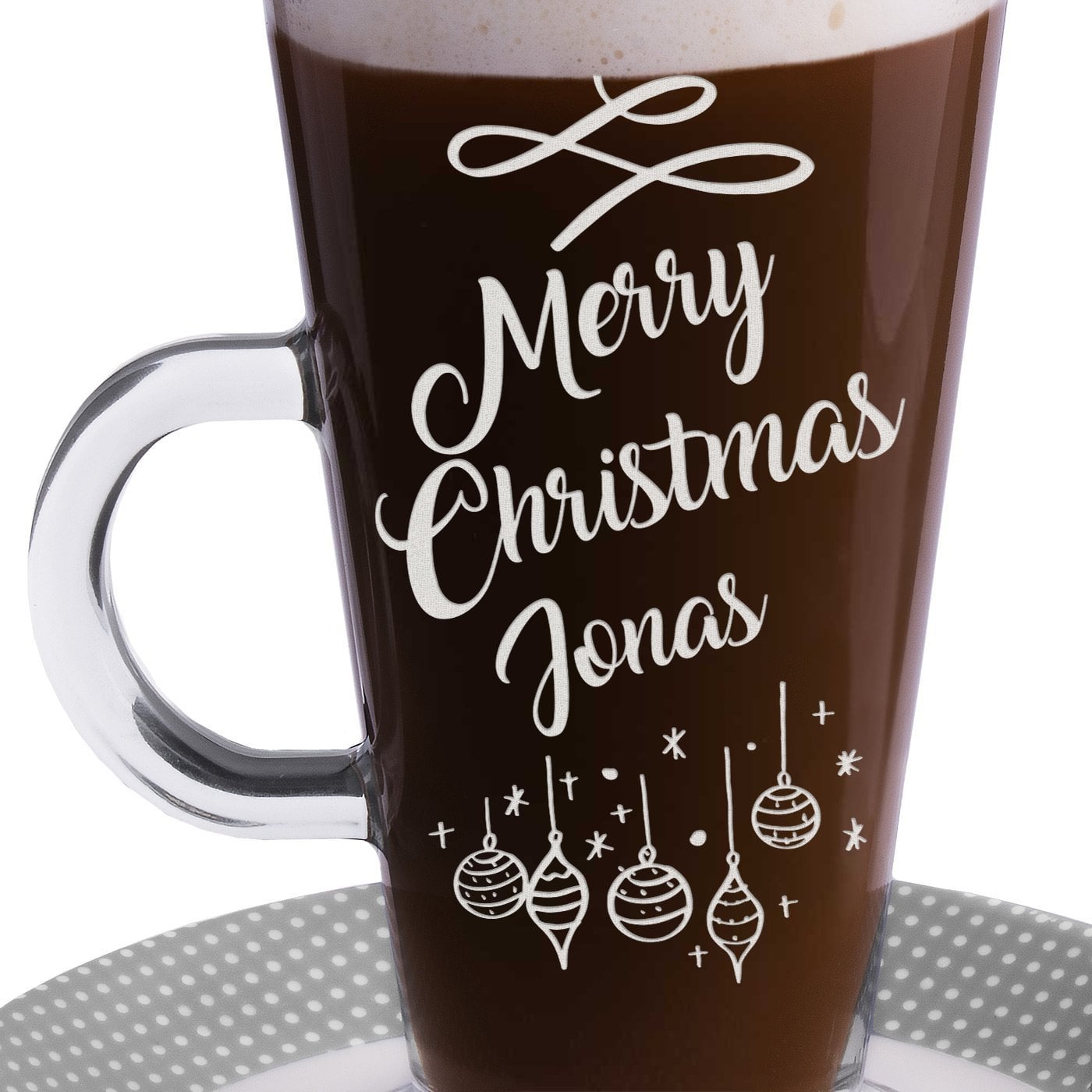 Kaffee Glas mit Gravur für ihn, einen Mann zu Weihnachten