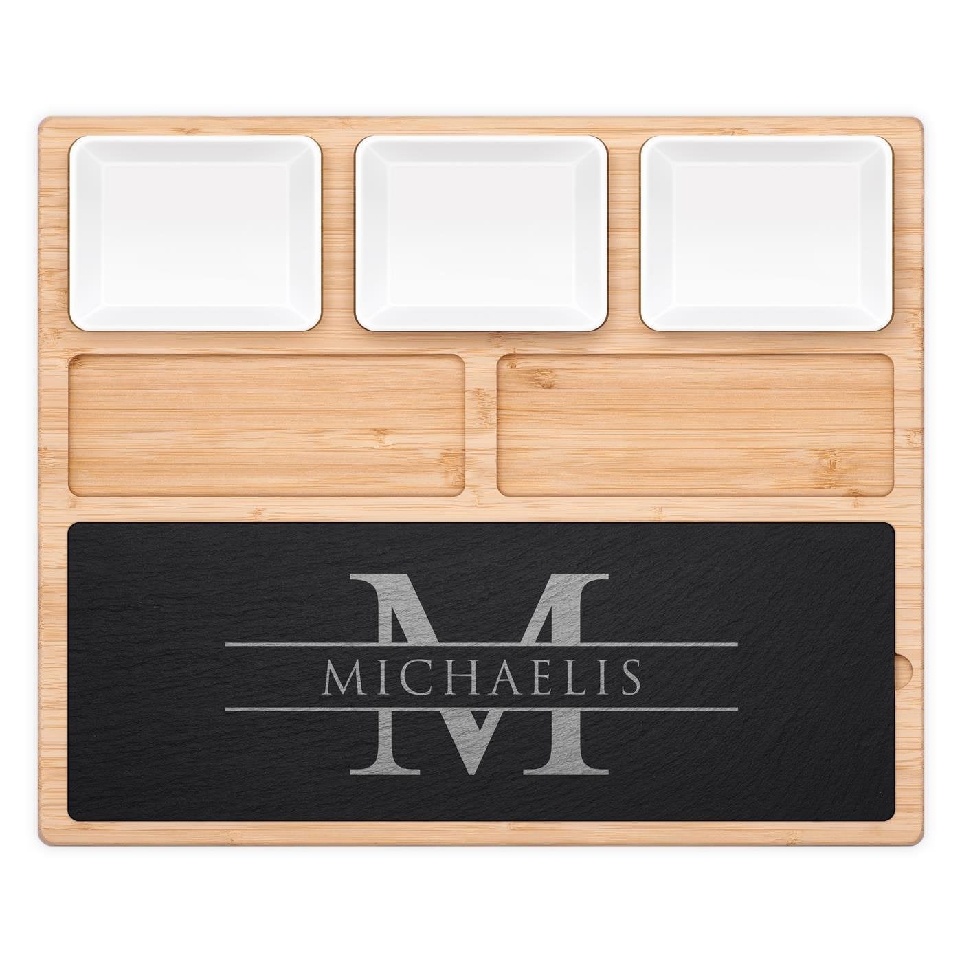 Servierplatte mit Gravur Initial Nachname