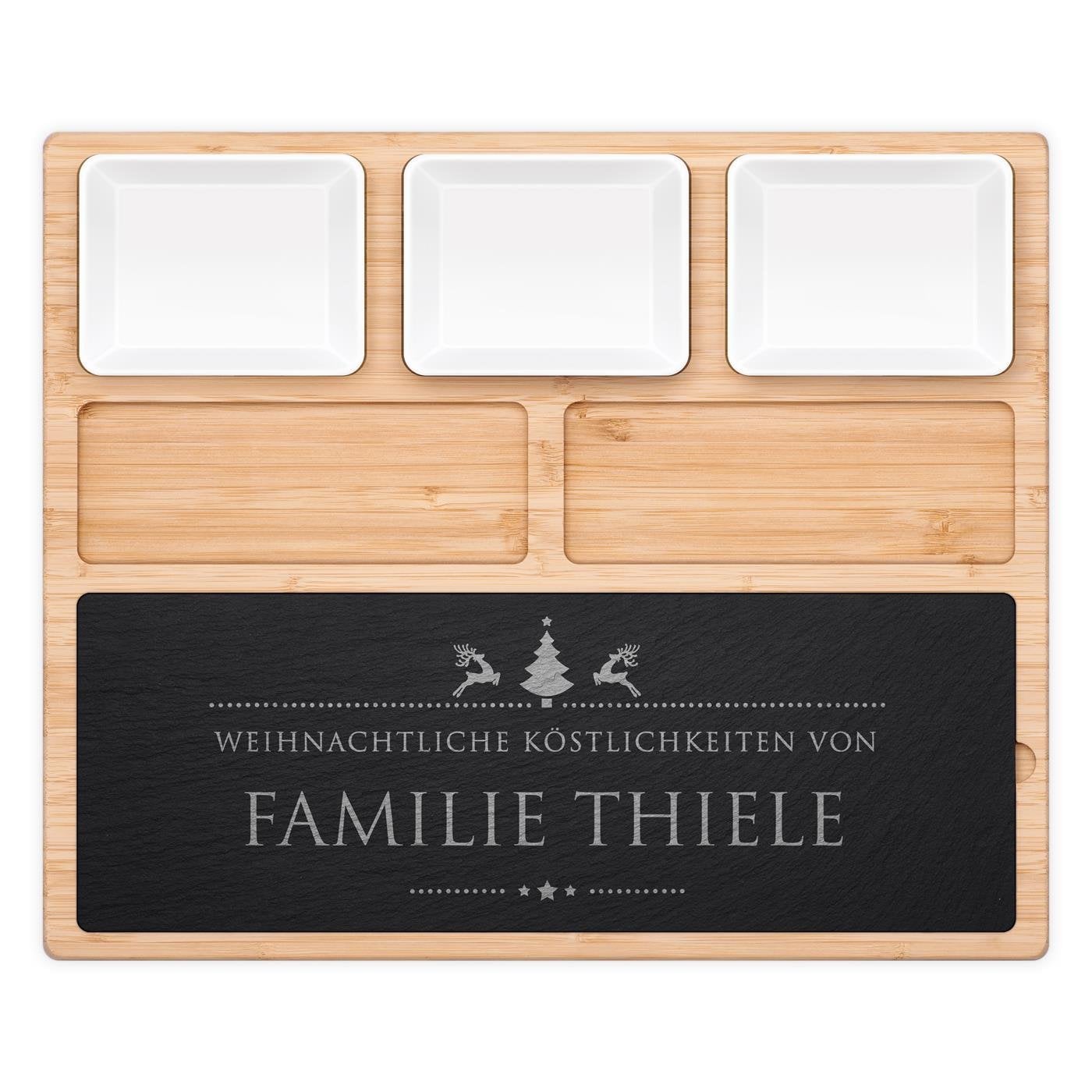 Servierplatte mit Gravur für ein Paar zum Weihnachtsfest