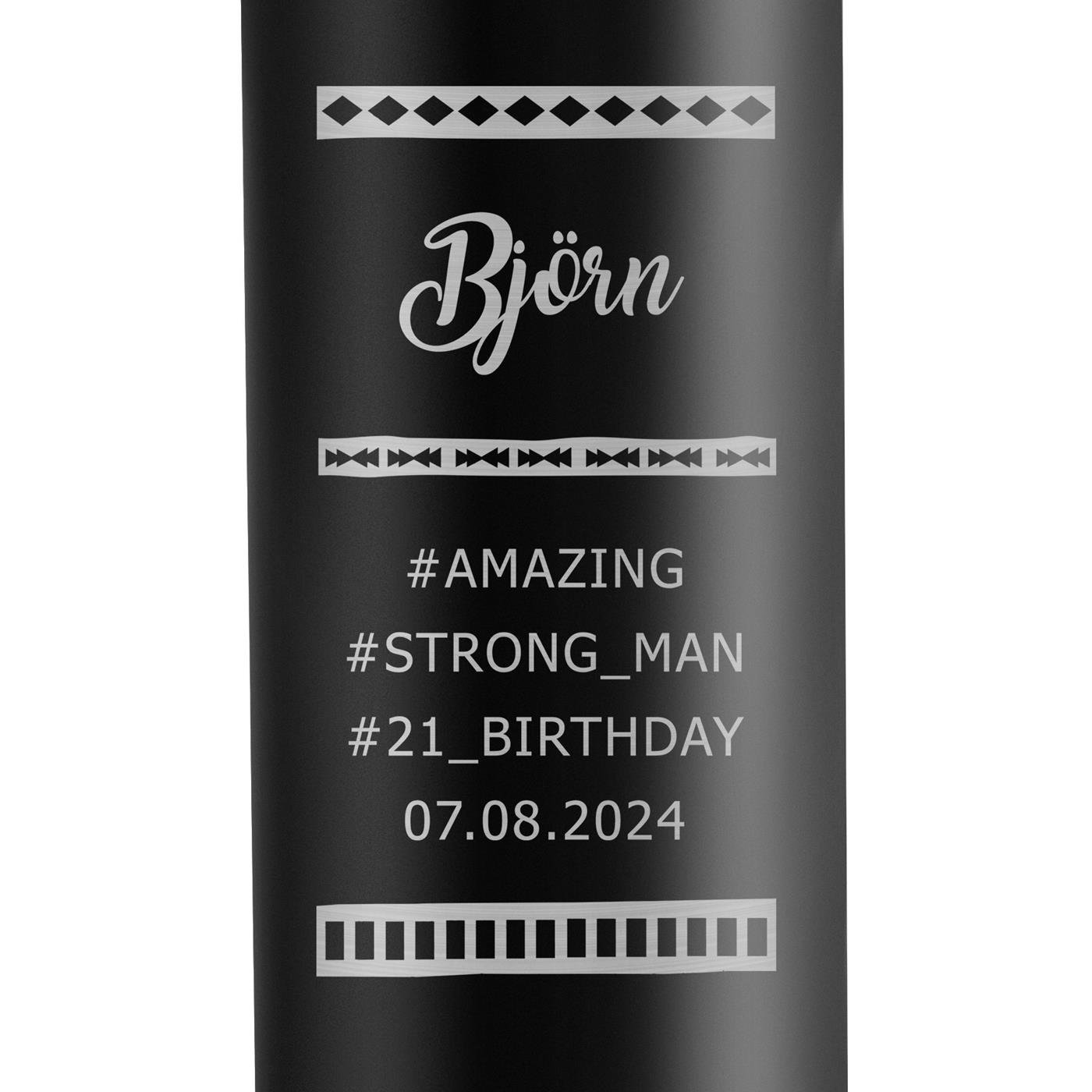 Auslaufsicherer Thermobecher mit Gravur 400 ml für einen sportlichen Typ zum Geburtstag