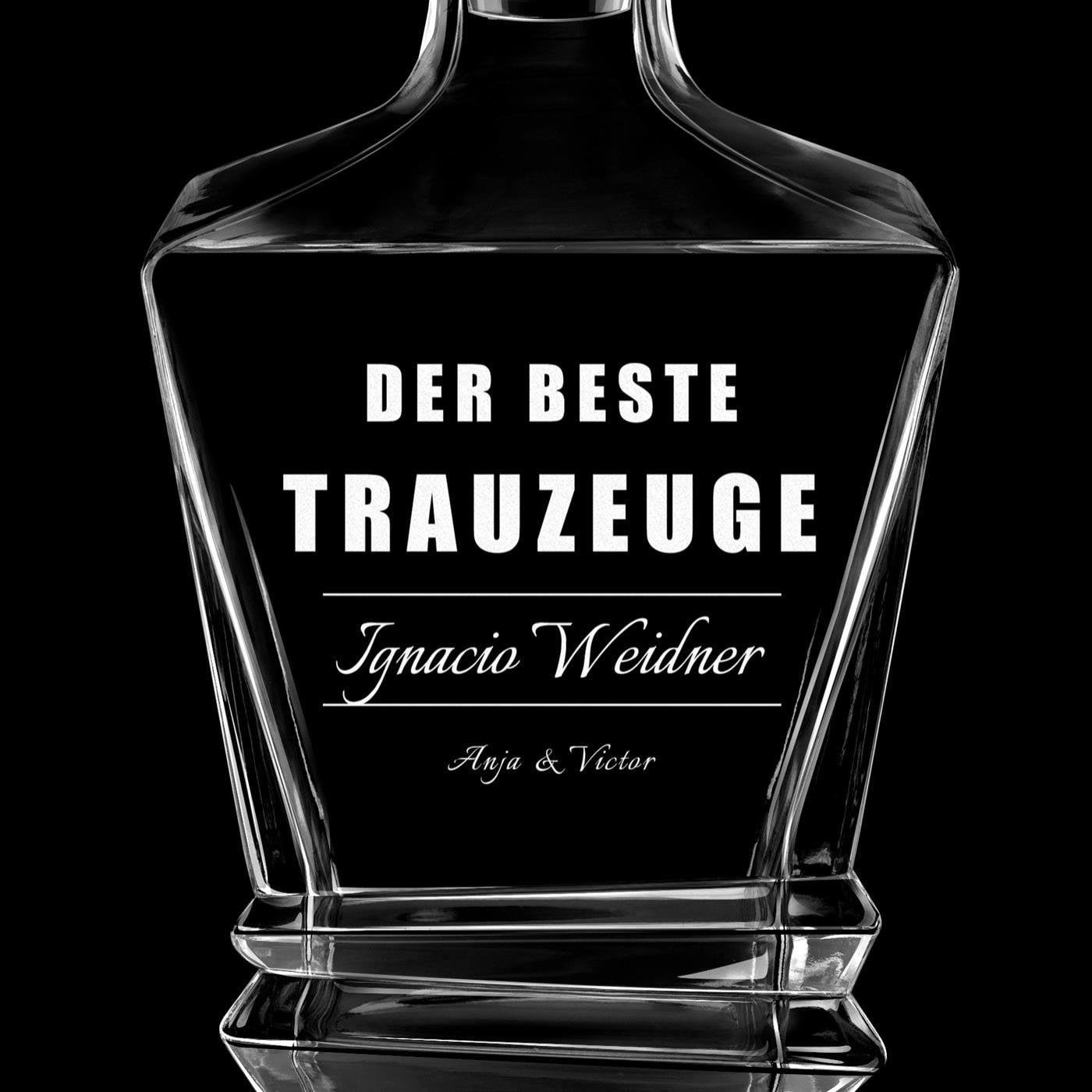 Geometric Whisky Karaffe mit Gravur für Ihren Trauzeugen