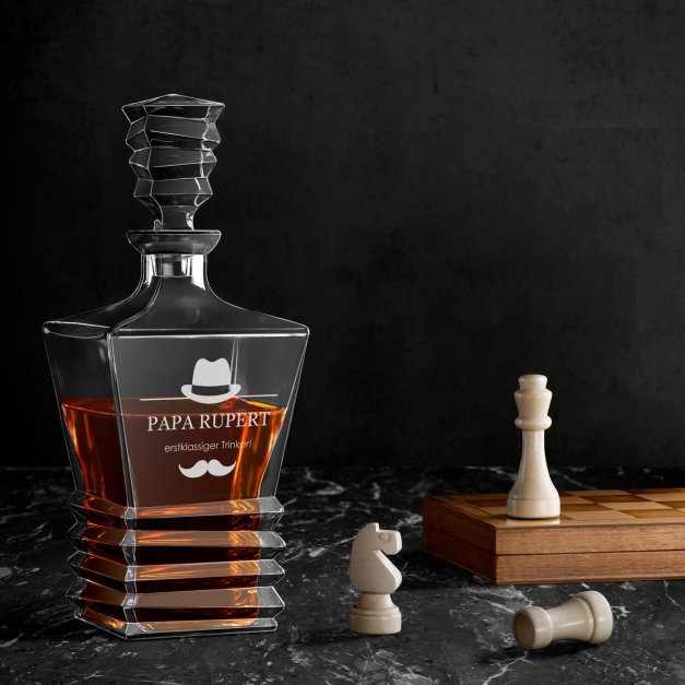 Geometric Whisky Karaffe mit Gravur für Ihren Papa