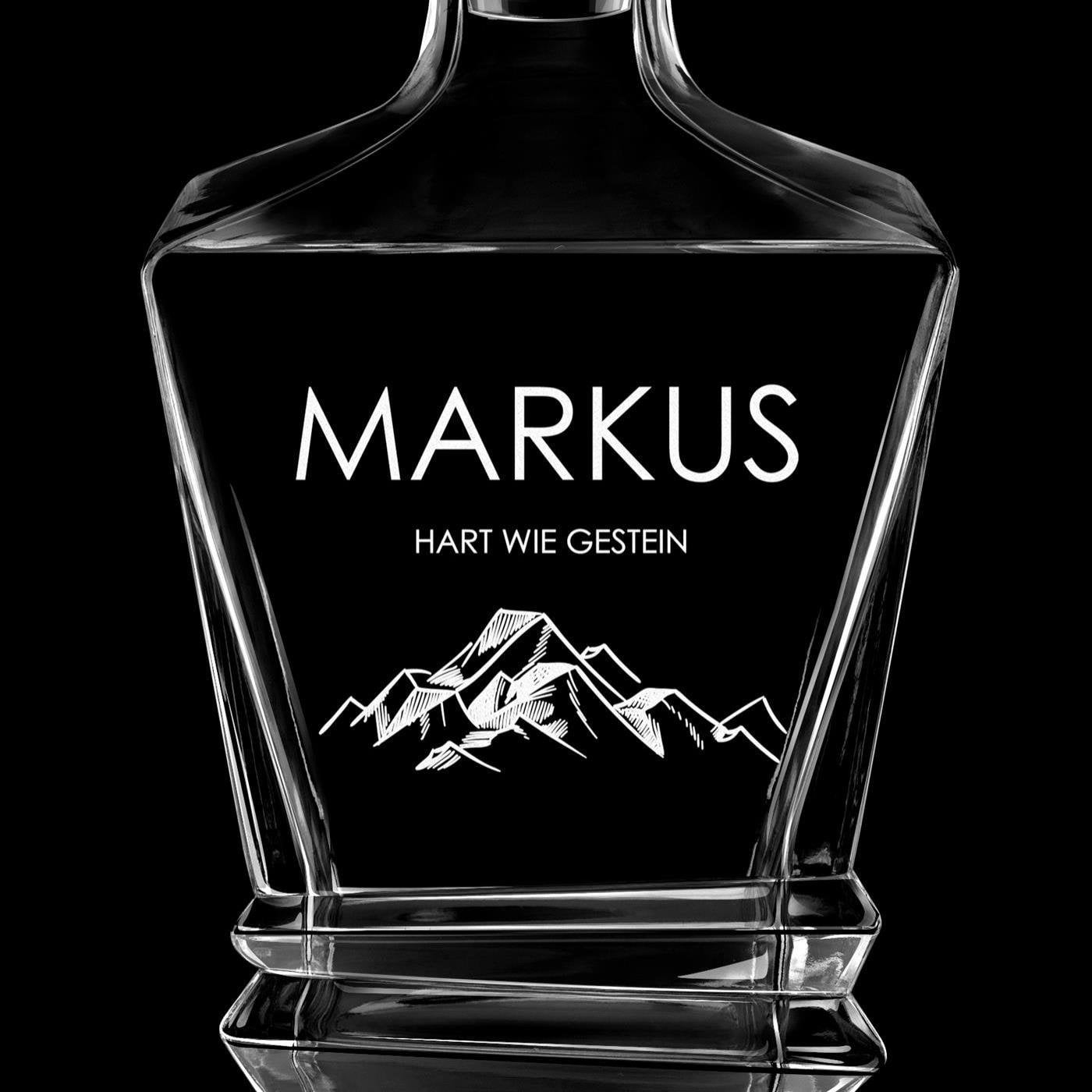 Geometric Whisky Karaffe mit Gravur für einen Bergliebhaber