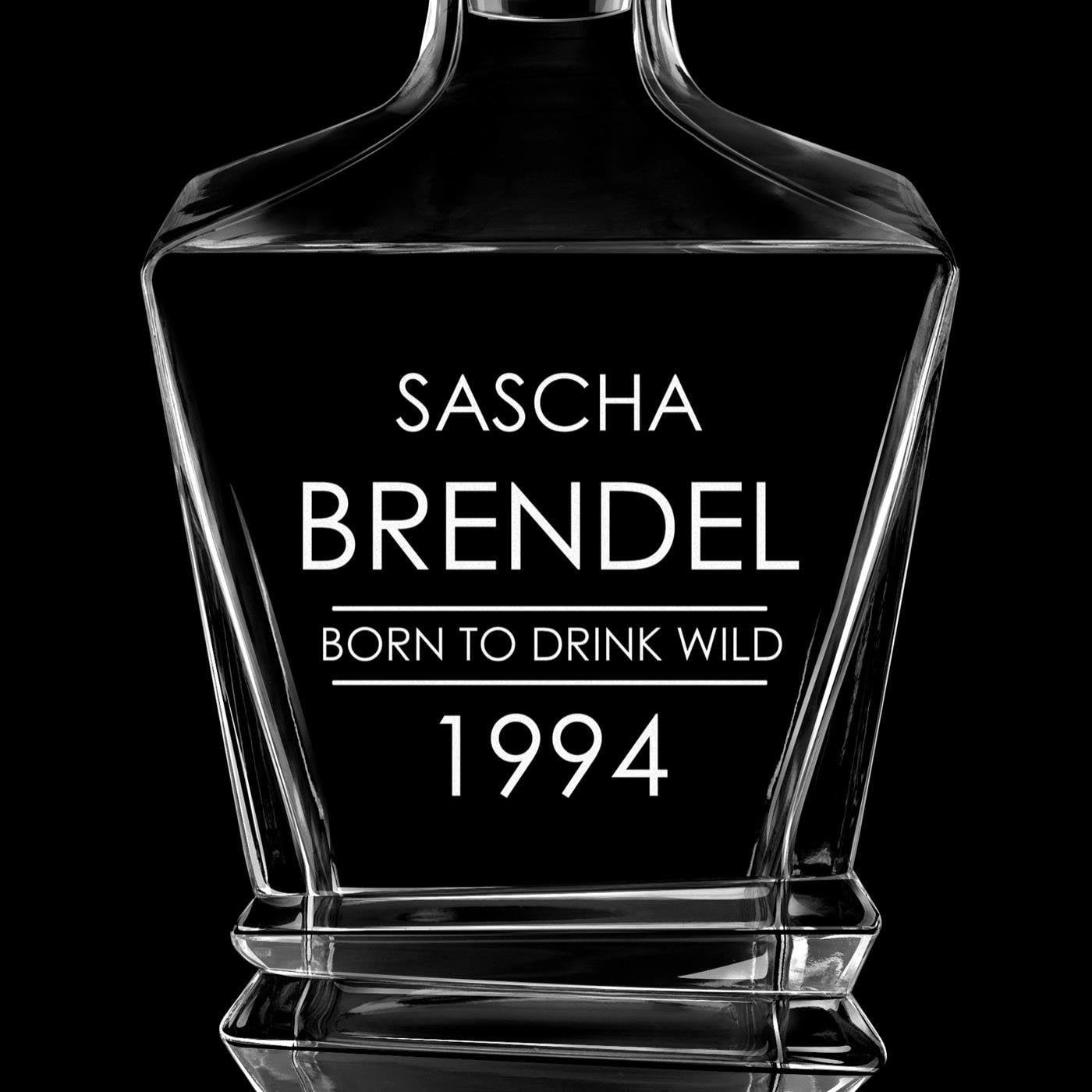 Geometric Whisky Karaffe mit Gravur für einen Musikfan zum Geburtstag