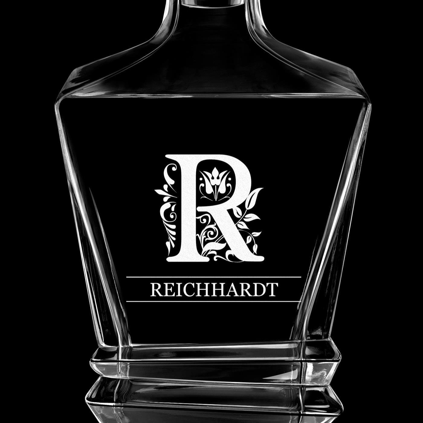 Geometric Whisky Karaffe mit Gravur Initiale für einen Whiskygenießer