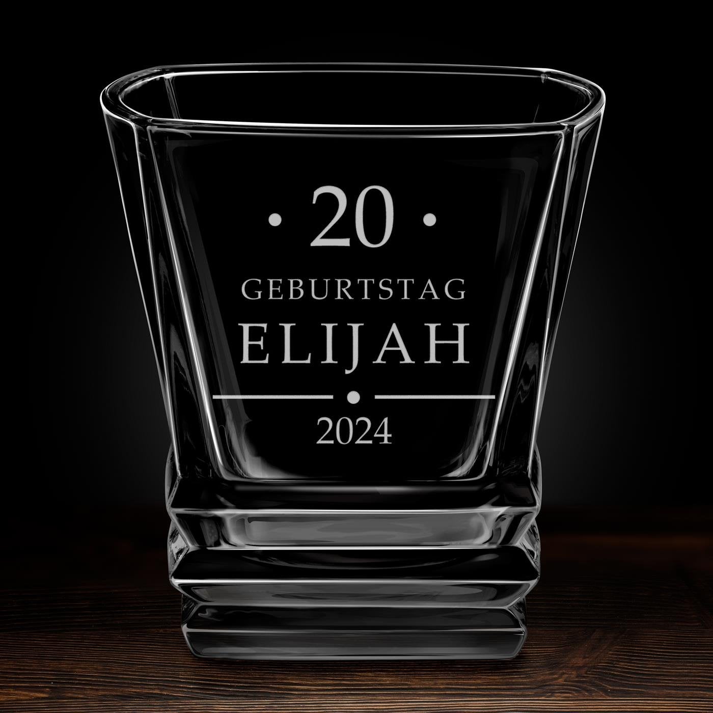 Geometric 6er Whisky Gläser Set mit Gravur für ihn zum 18. Geburtstag