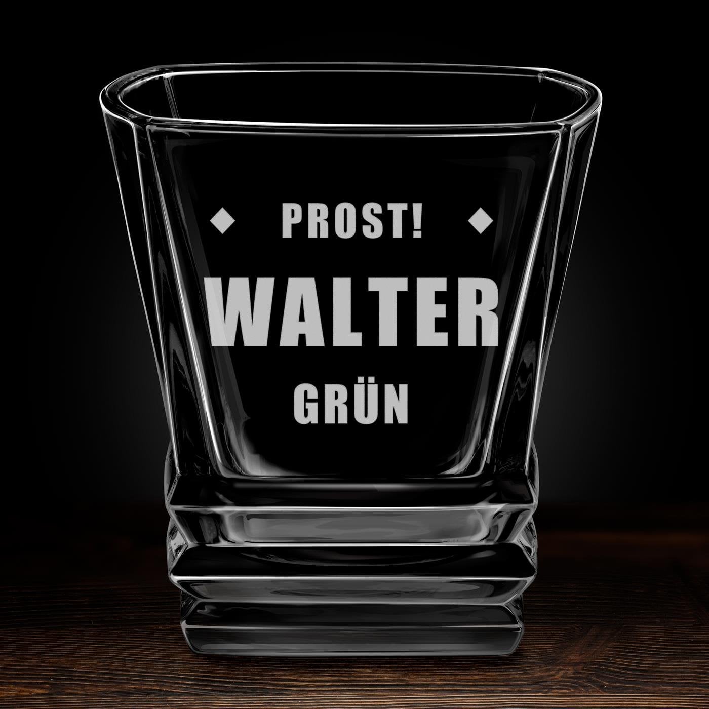 Geometric 6er Whisky Gläser Set mit Gravur für ihn zur Beförderungsfeier