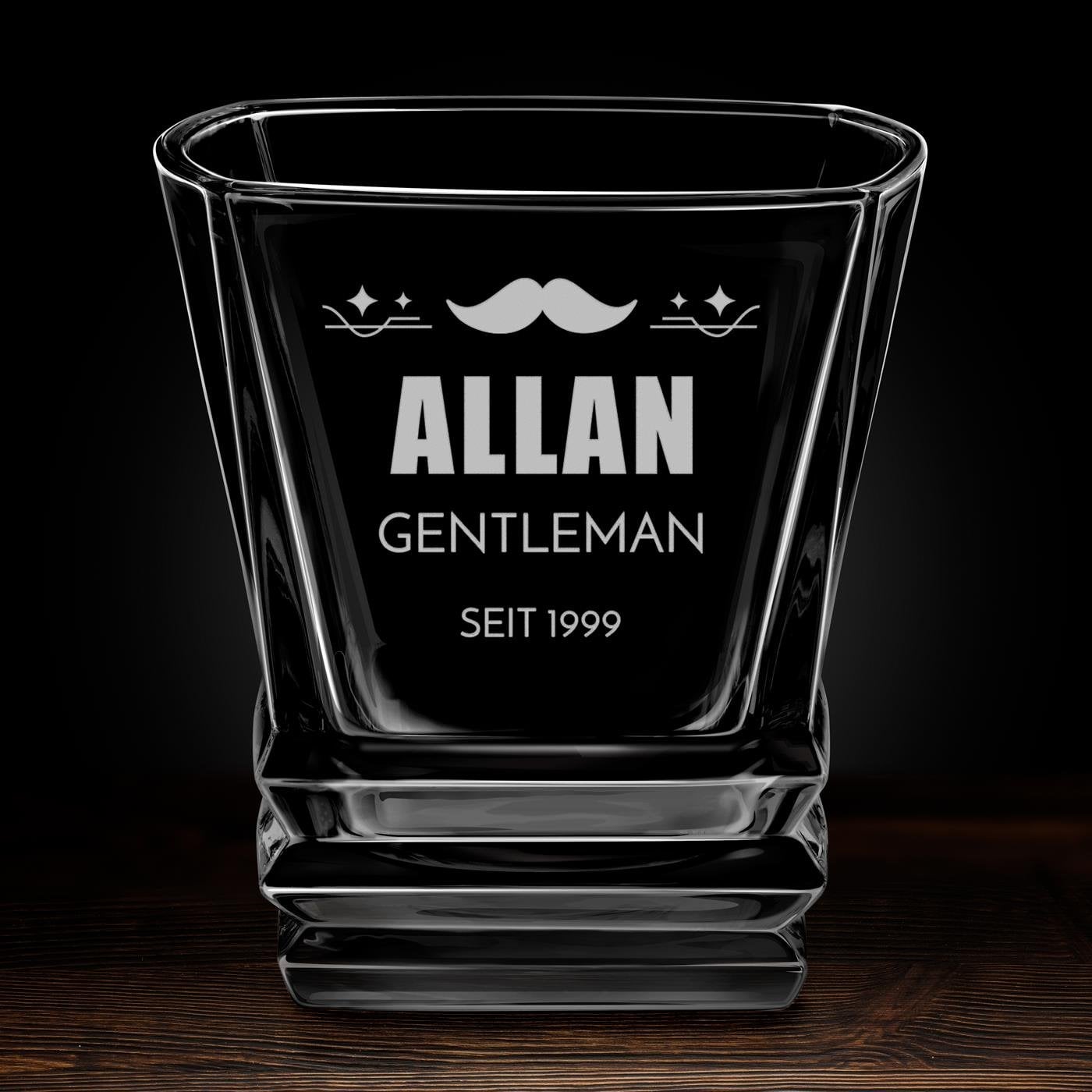 Geometric 6er Whisky Gläser Set mit Gravur für einen Gentleman zu Weihnachten