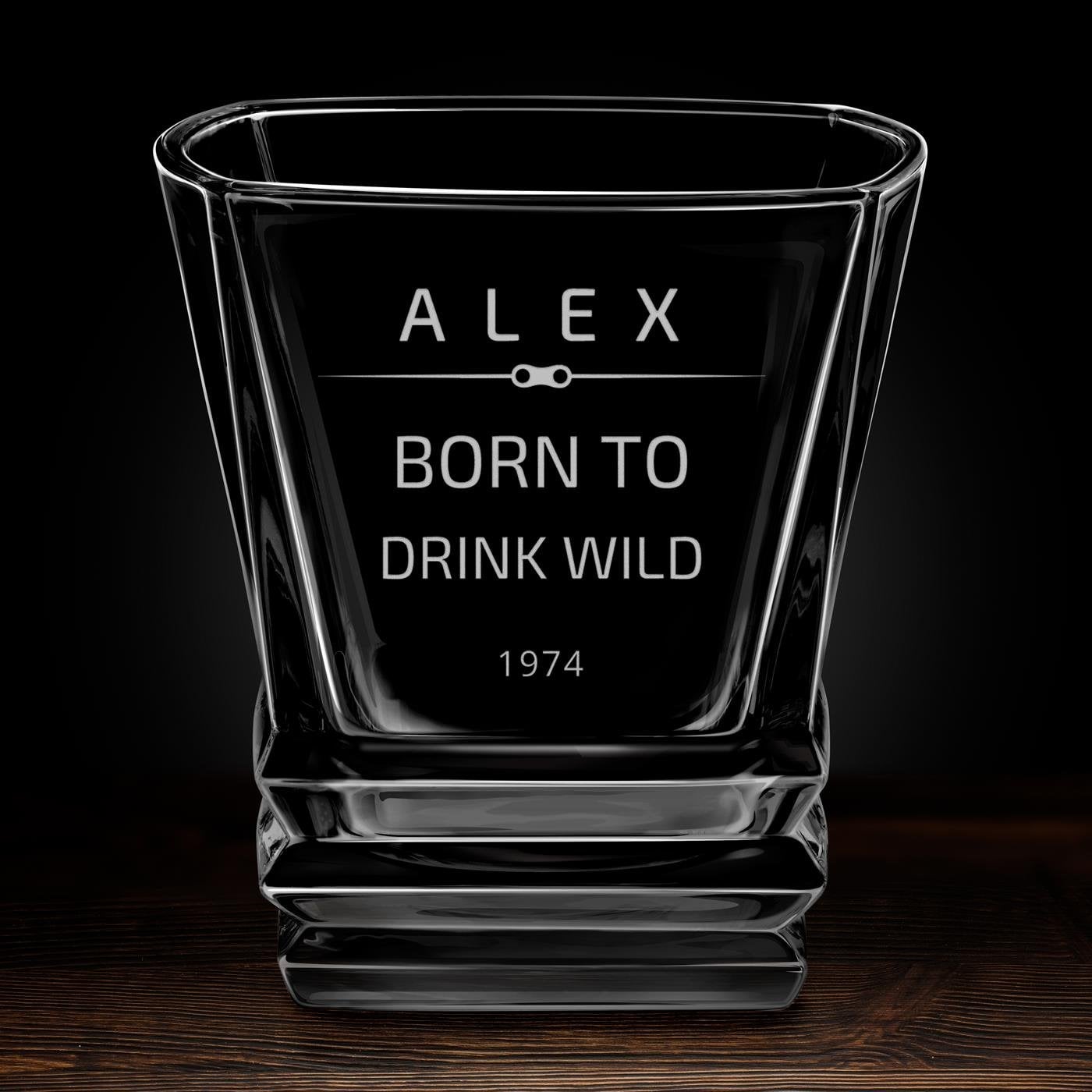 Geometric 6er Whisky Gläser Set mit Gravur für Mechaniker, Fahrer