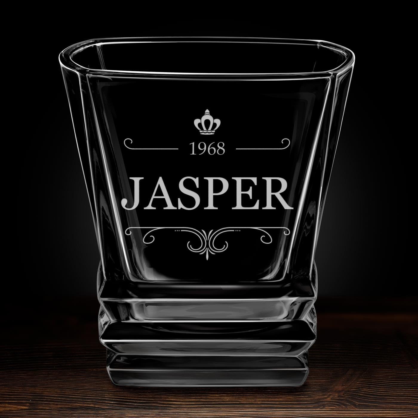 Geometric 6er Whisky Gläser Set mit Gravur für ihn zur Geburtstagsfeier