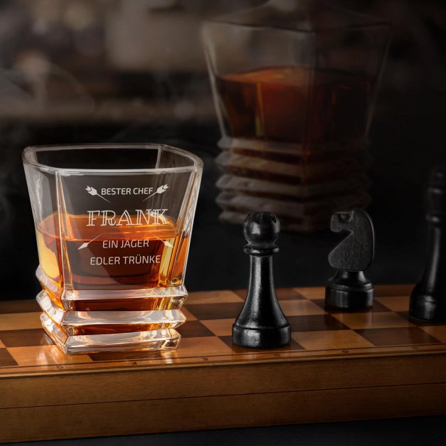 Geometric Whisky Glas mit Gravur für Ihren Schwager