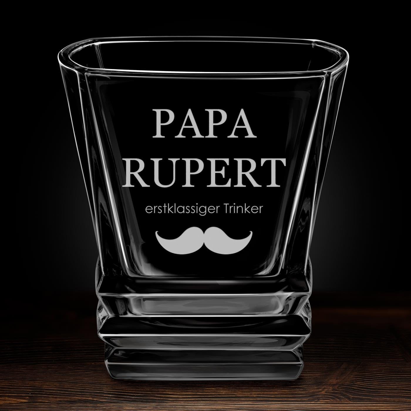 Geometric Whisky Glas mit Gravur für Ihren Papa