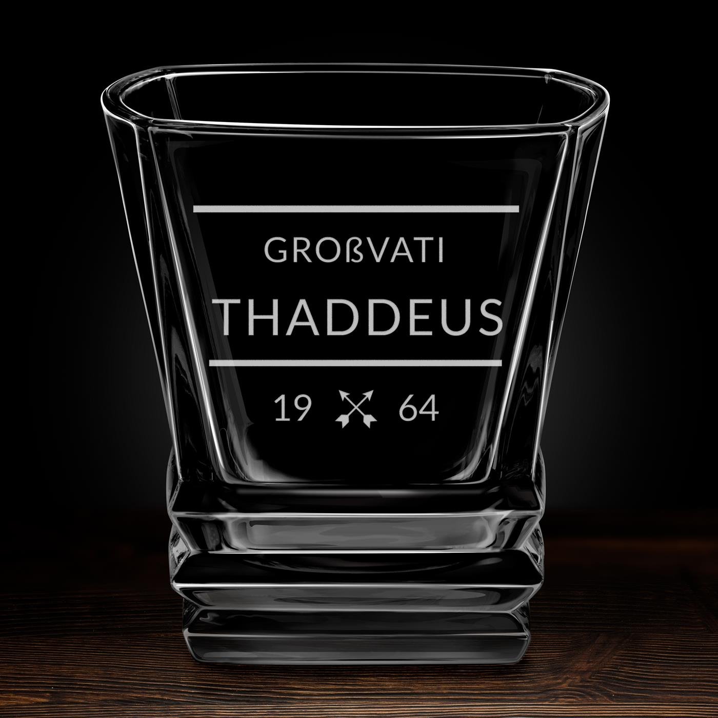 Geometric Whisky Glas mit Gravur für Ihren Opa zum Geburtstag