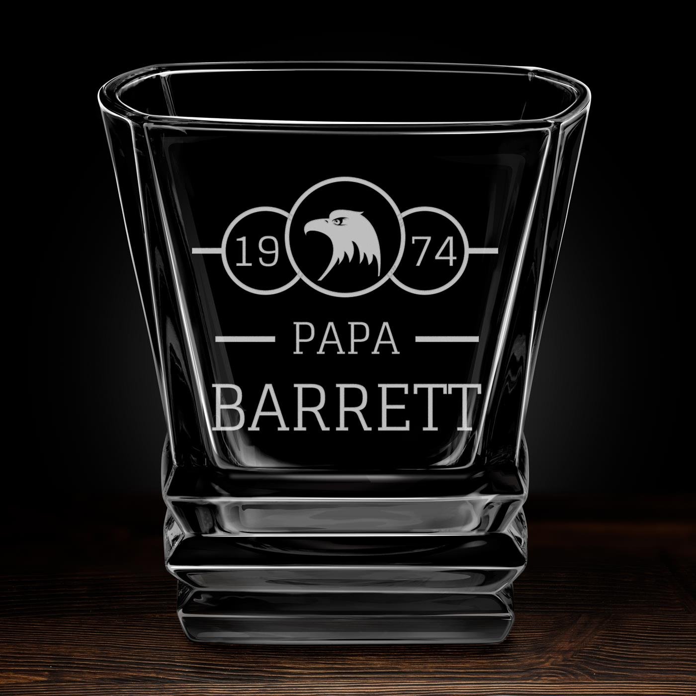 Geometric Whisky Glas mit Gravur für Ihren Papa zum Gebutstag