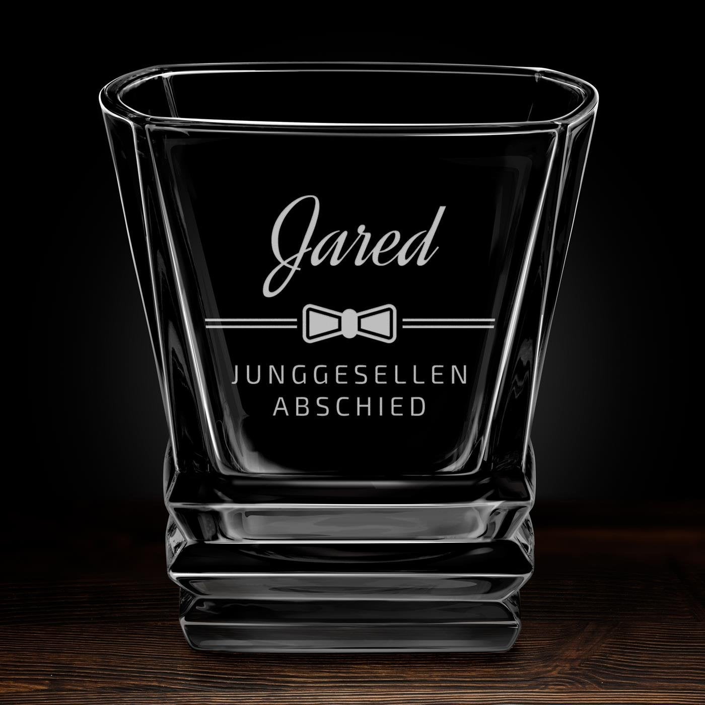 Geometric Whisky Glas mit Gravur zum Junggesellenabschied