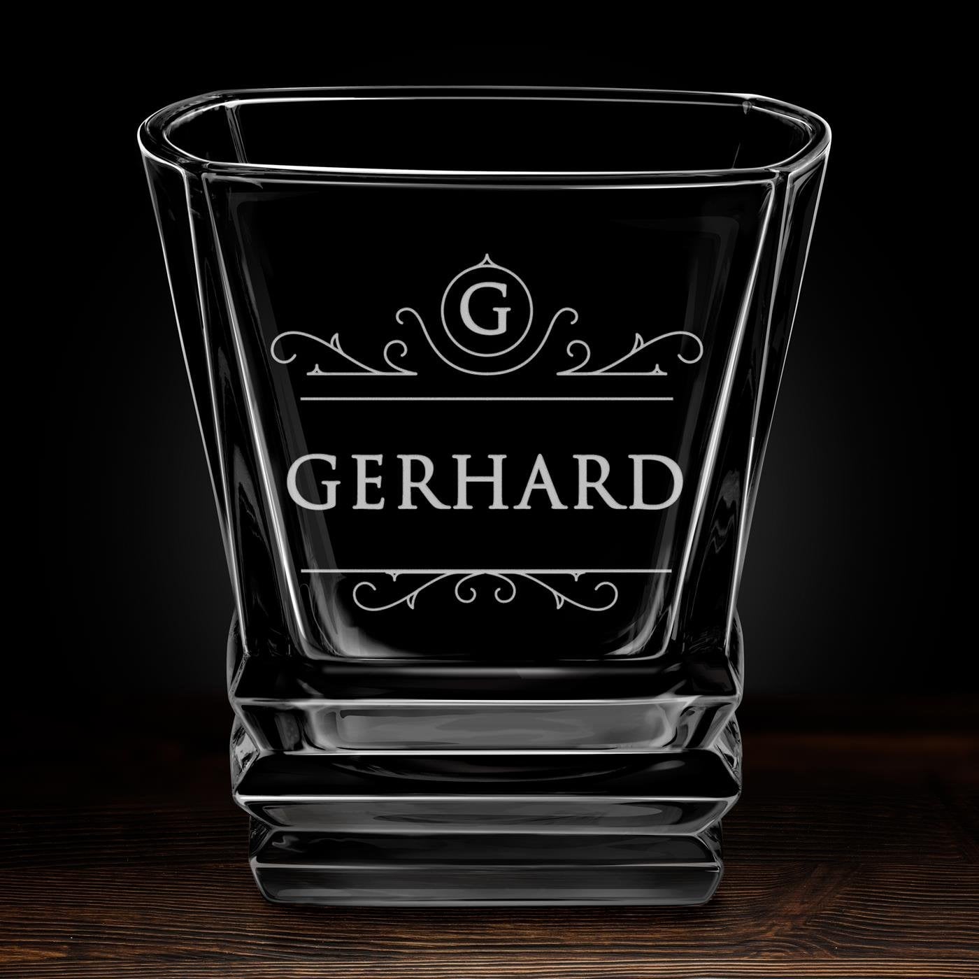 Geometric Whisky Glas mit Gravur für ihn zum Jubiläum