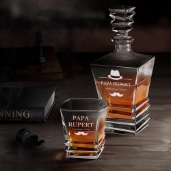 Geometric Whisky Karaffe mit 6 Gläsern und Gravur für Ihren Papa