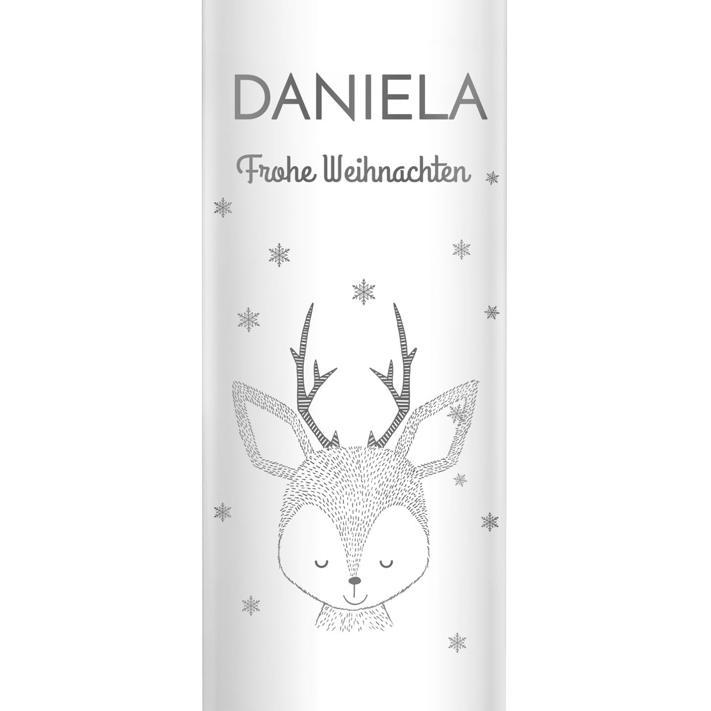 Weiße auslaufsichere Thermosflasche mit Gravur 400 ml für sie zu Weihnachten