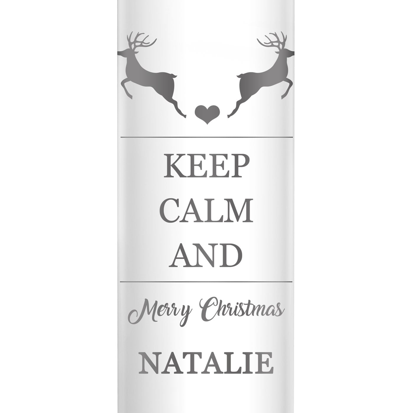 Weiße auslaufsichere Thermosflasche mit Gravur 400 ml für sie keep calm it's Christmas