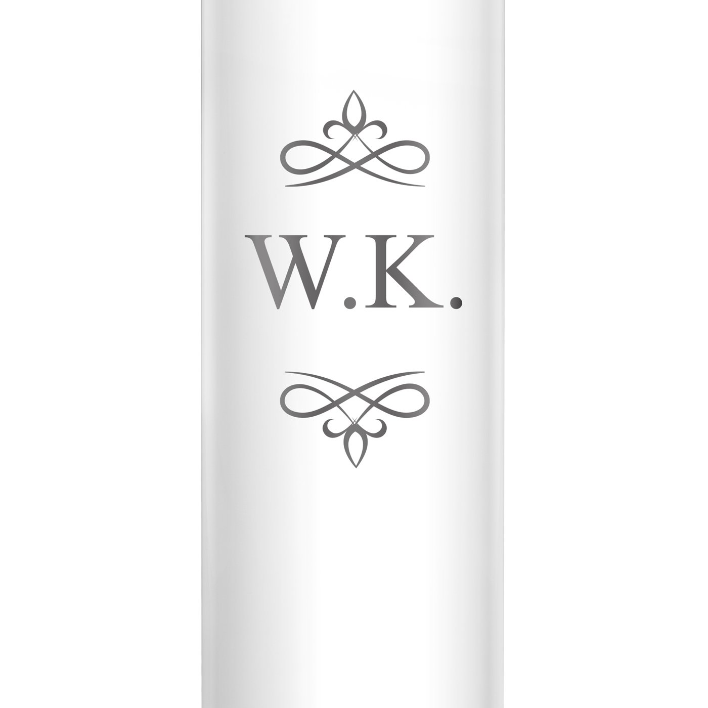 Weiße auslaufsichere Thermosflasche mit Gravur Weiß 400 ml mit Initialen