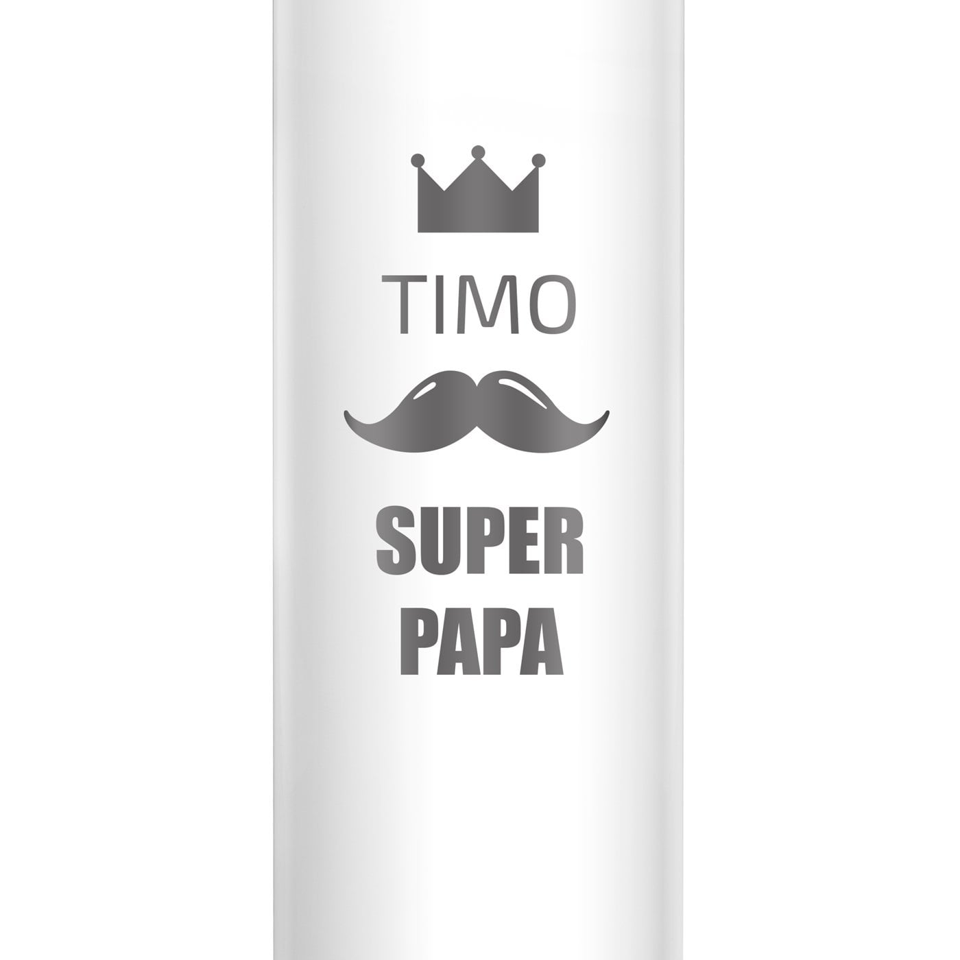 Weiße auslaufsichere Thermosflasche mit Gravur 400 ml für Ihren Papa