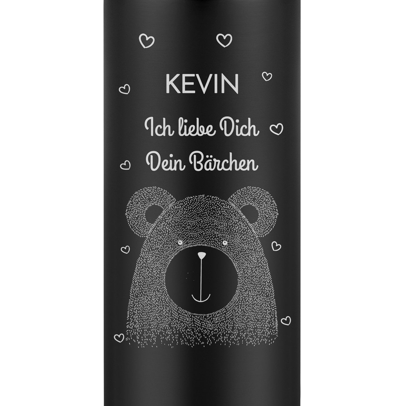 Schwarzer Reisebecher mit Gravur und LED-Touch-Anzeige für Ihren Freund oder Ehemann zum Valentinstag
