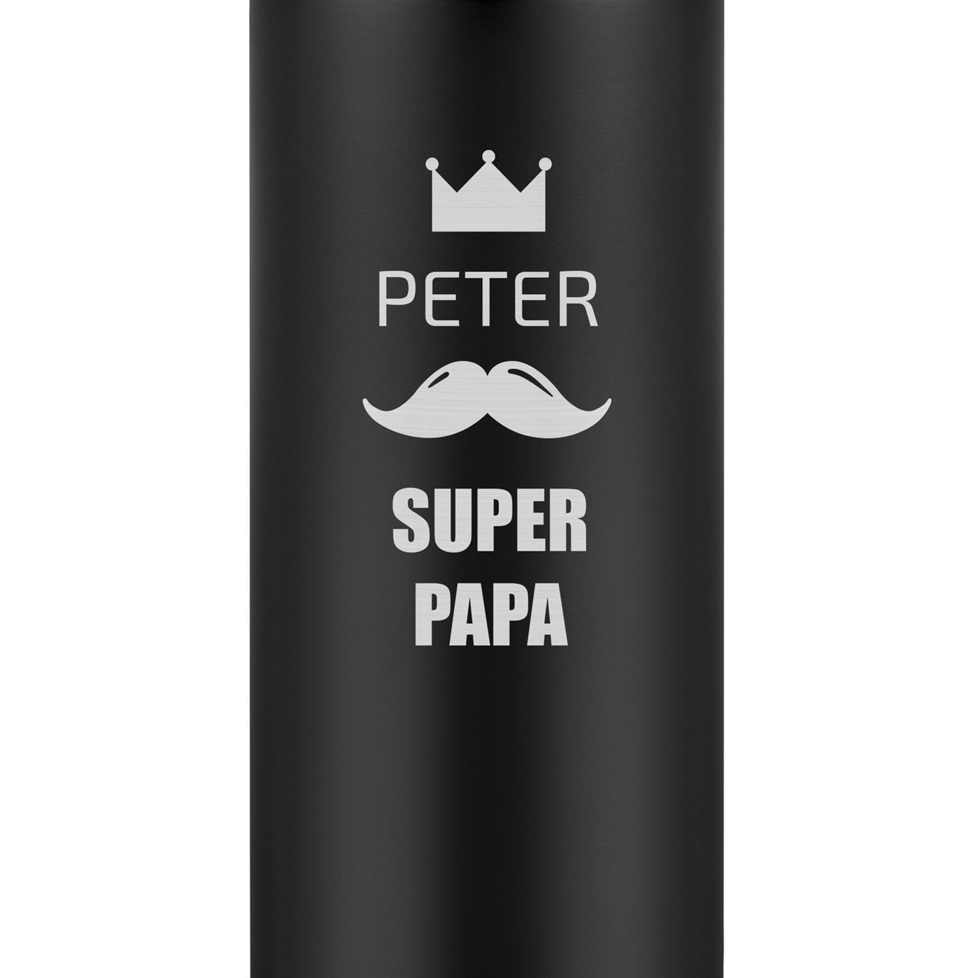 Schwarzer Reisebecher mit Gravur und LED-Touch-Anzeige für Ihren Papa