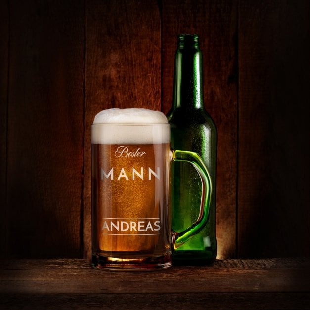Bierseidel aus Glas mit Gravur für Ihren Ehemann