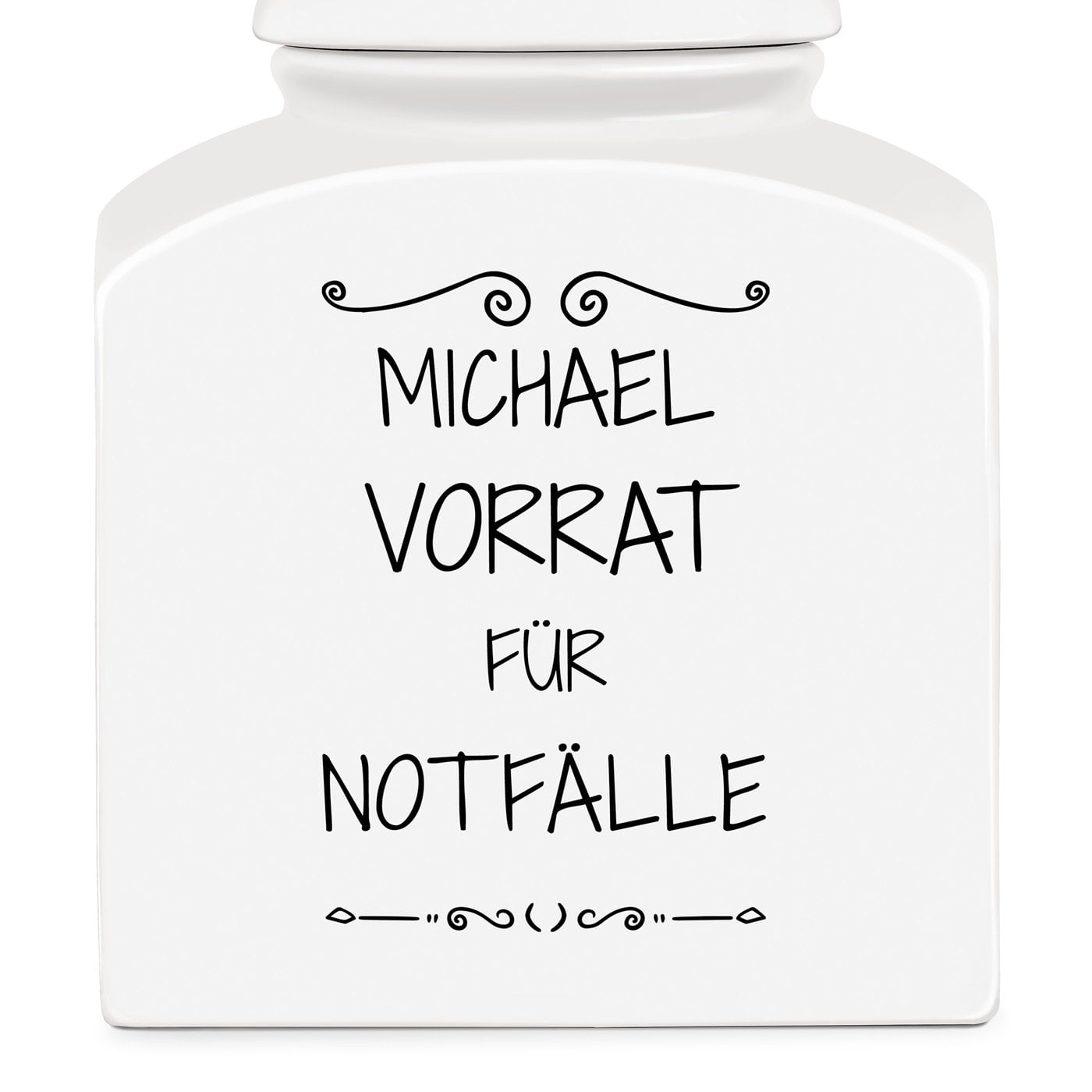 Weiße Keramikdose mit Aufdruck für ihn zum Ehrentag