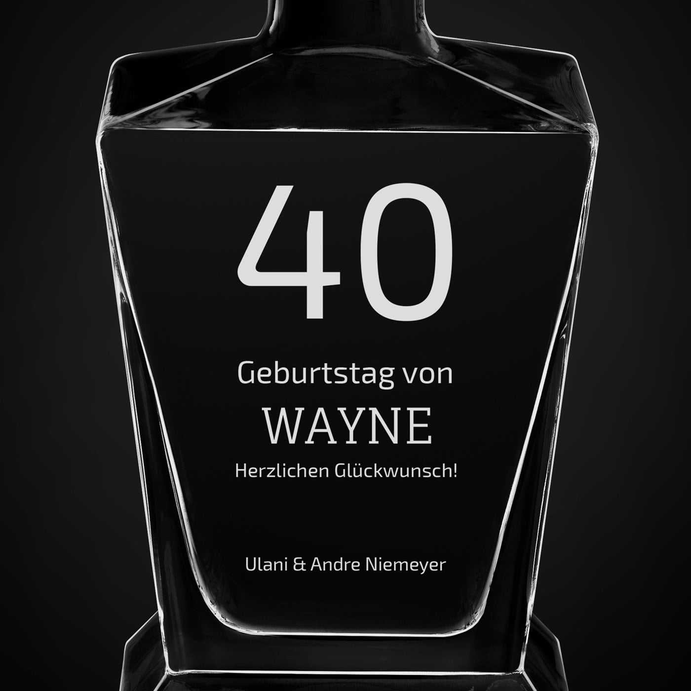 Pyramid Whisky Karaffe mit Gravur für ihn zum 40. Geburtstag