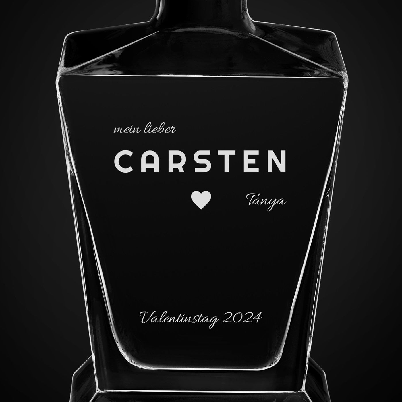 Pyramid Whisky Karaffe mit Gravur für Ihren Freund, Ehemann zum Valentinstag
