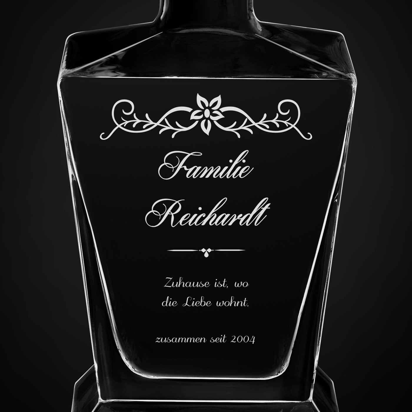 Pyramid Whisky Karaffe mit Gravur für ein Paar zur Hochzeit, Einweihungsparty, zum Hochzeitsjubiläum