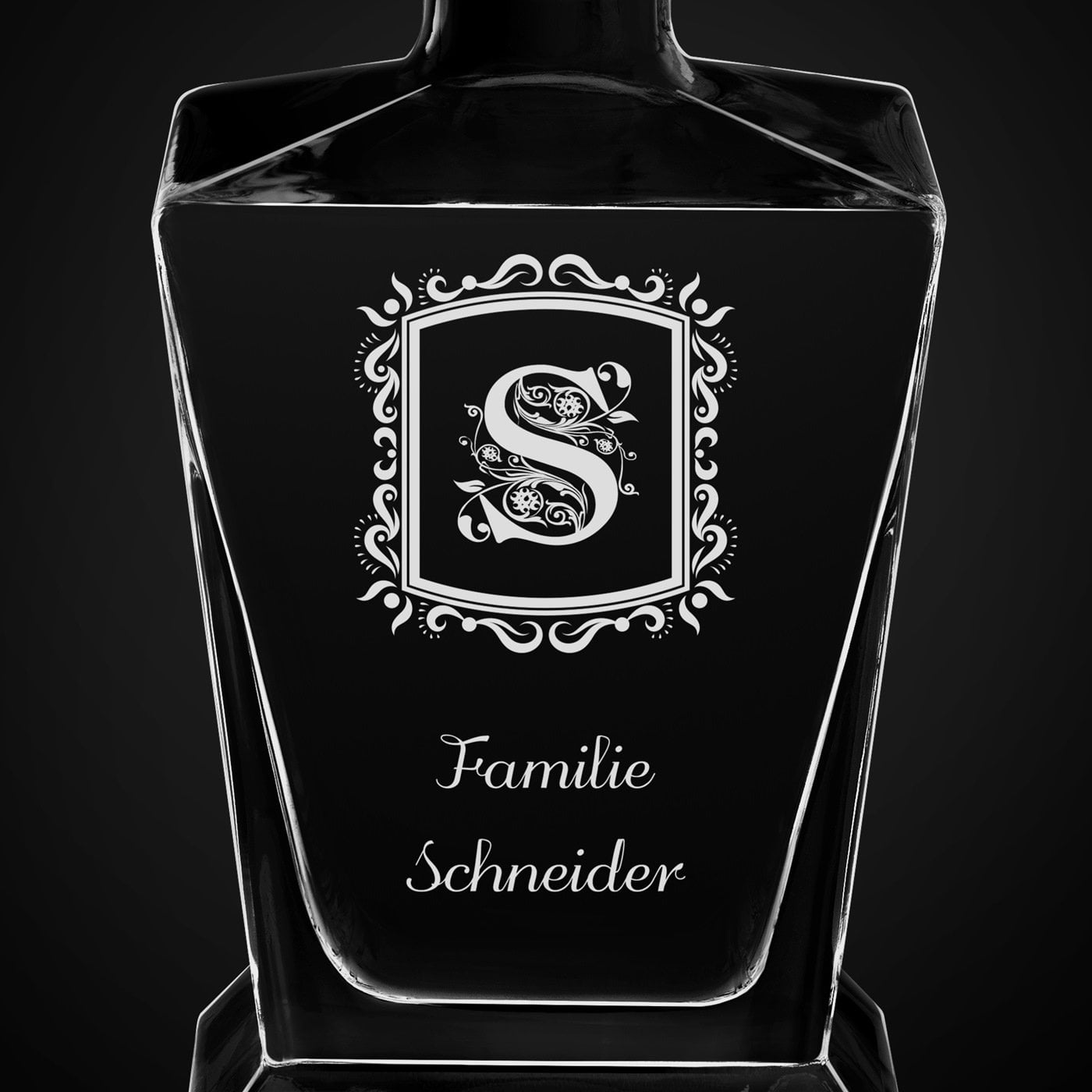 Pyramid Whisky Karaffe mit Gravur zur Hochzeit, zum Hochzeitstag oder Einzug