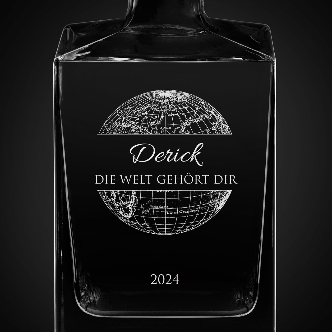 Cube Whisky Karaffe mit Gravur für ihn zur Beförderung, zum 18. Geburtstag