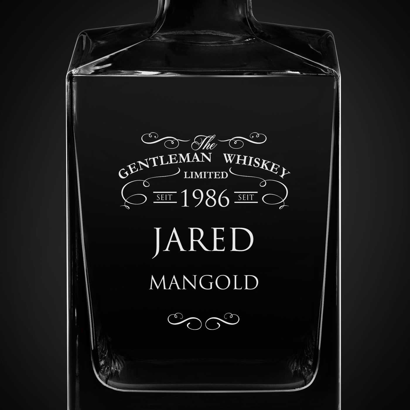 Cube Whisky Karaffe mit Gravur für einen Gentleman zum Geburtstag